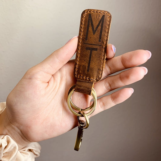 Personalized Leather Keychain, Customized Keychain,Custom Leather Key chain,